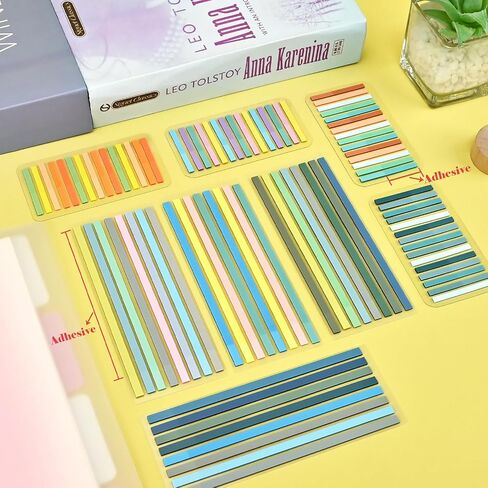 Temiary 1840 Sheets الشريط الشفافة الشفافة القابلة للإزالة ، مع تسليط الضوء على علامات تبويب "علامات" فهرس صفحات الشرائط ، الملاحظات اللزجة الجمالية لمستلزمات Office School (شريط طويل وقصير تمييز) in Kuwait