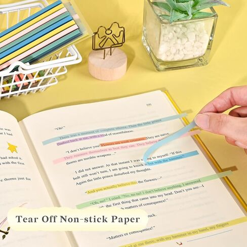 Temiary 1840 Sheets الشريط الشفافة الشفافة القابلة للإزالة ، مع تسليط الضوء على علامات تبويب "علامات" فهرس صفحات الشرائط ، الملاحظات اللزجة الجمالية لمستلزمات Office School (شريط طويل وقصير تمييز) in Kuwait