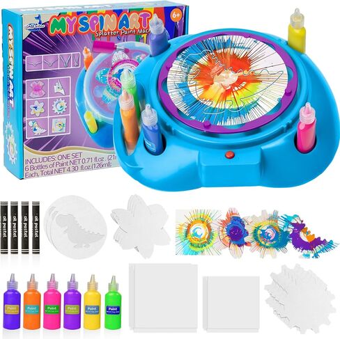 Spin Art Machine Speed ​​، Spinner التي تعمل بالبطارية - الدوار الطلاء مع حارس رش ، طلاء قابل للغسل ، مجموعة فنية تدور ، بطاقة تصميم فنية ، ألعاب جذعية ، فنون الأطفال والحرف اليدوية ، الفتيات الفتيات in Kuwait