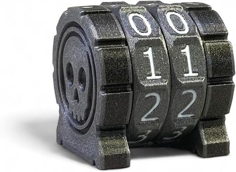 Life Counter Health Tracker for Board Games, TTRPGs, and Card Games with Skull Symbol, Compatible with MTG, 2 Gray Wheels with White Numbers in Saudi Arabia