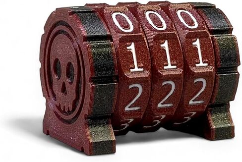 Life Counter Health Tracker for Board Games, TTRPGs, and Card Games with Skull Symbol, Compatible with MTG, 2 Gray Wheels with White Numbers in Saudi Arabia