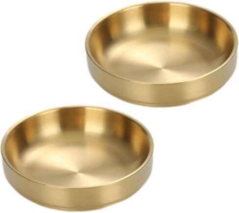 Gold Whisker Fatigue Cat Bowl, 5.9" Shallow Cat Food Dish Stainless Steel in Saudi Arabia