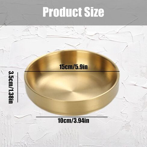Gold Whisker Fatigue Cat Bowl, 5.9" Shallow Cat Food Dish Stainless Steel in Saudi Arabia