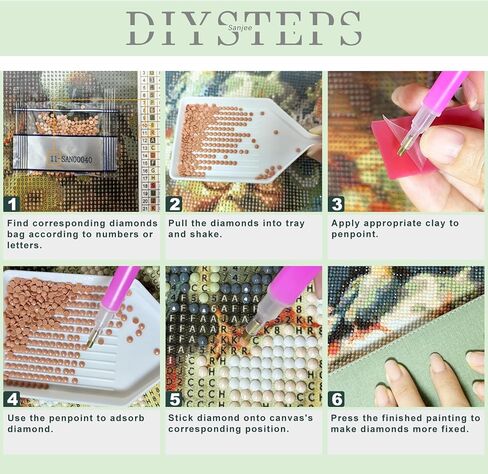 مجموعات الرسم من الماس Sanjee للبالغين ، 5D DIY Cute Dog Diamond Art Kits ، Round Full Drill Diamond Dots Paints Diamond Painting for Home Wall Decoration Gift ، 12x16inch in Kuwait