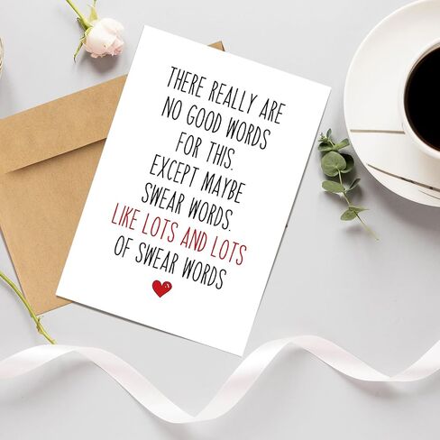 Funny Sympathy Card for Him Her, Humor Get Well Card for Men Women, Encouragement Card for Family Friends Coworker, Support Card, Only Swear Words in Saudi Arabia