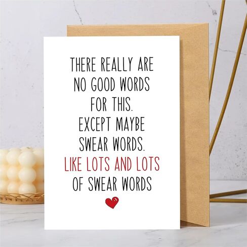 Funny Sympathy Card for Him Her, Humor Get Well Card for Men Women, Encouragement Card for Family Friends Coworker, Support Card, Only Swear Words in Saudi Arabia