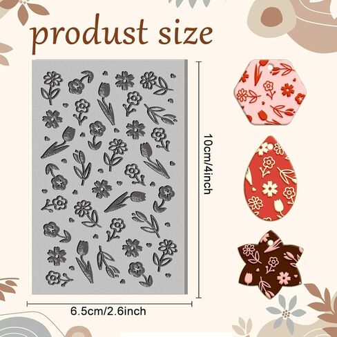 CHGCRAFT Easter Eggs Pentagram Stars Clay Texture Mat Polymer Clay Molds DIY Clay Texture Tools for Clay Pottery Earring Jewelry Making Stamp Engraving Machines, Eggs, 3.9x2.6x0.1inch in Saudi Arabia