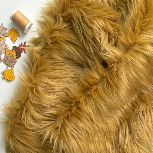 Bianna Caramel Dulce de Leche Faux Fur Fur ، خيارات واسعة 60 بوصة ، بائع أمريكي ، مواد شاج الفاخرة لصياغة ، الخياطة ، الأزياء ، الفراء ، ديكور المنزل (30 × 36 بوصة) in Kuwait