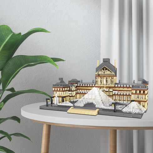 Paris Louvre Museum Model Building Blocks Set Micro Bricks World Famous Architecture Educational Toys for Kids Adults 3377 Piece Birthday in Saudi Arabia
