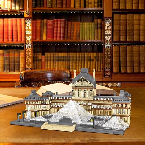Paris Louvre Museum Model Building Blocks Set Micro Bricks World Famous Architecture Educational Toys for Kids Adults 3377 Piece Birthday in Saudi Arabia