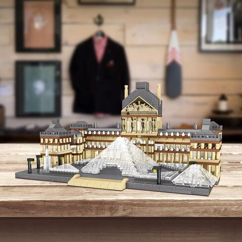 Paris Louvre Museum Model Building Blocks Set Micro Bricks World Famous Architecture Educational Toys for Kids Adults 3377 Piece Birthday in Saudi Arabia