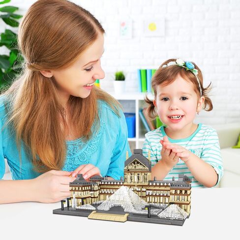 Paris Louvre Museum Model Building Blocks Set Micro Bricks World Famous Architecture Educational Toys for Kids Adults 3377 Piece Birthday in Saudi Arabia