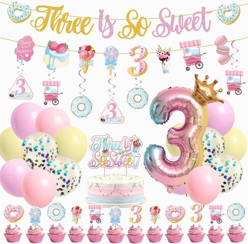 Sweet Sassy And Six Birthday Decorations For Girls- Sweet 6th Birthday Decoration With Donut Banner Sweet Cake Topper 6th Foil Balloon For Ice Cream 6 Year Old Birthday Party Decorations in Kuwait