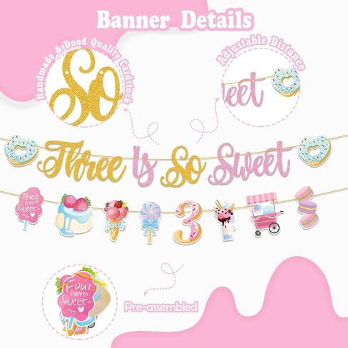 Sweet Sassy And Six Birthday Decorations For Girls- Sweet 6th Birthday Decoration With Donut Banner Sweet Cake Topper 6th Foil Balloon For Ice Cream 6 Year Old Birthday Party Decorations in Kuwait