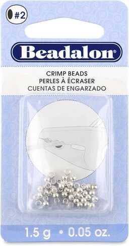Beadalon Crimp Beads, Size #2, Silver Plated, 1 oz, Approx. 900 pc in Kuwait