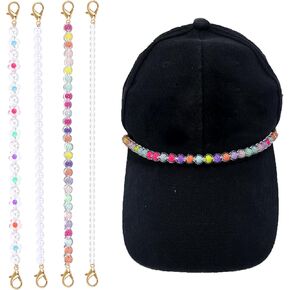 4 Pcs Trucker Hat Chains Bill Decoration Hat Charms for Mesh Baseball Cap Netback Cap Trucker Hats Accessories