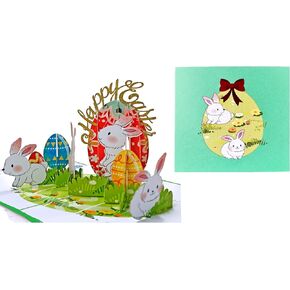 3d Easter Pop Up Card Easter Bunny Riding Bicycle With Egg Tree 3D Greeting Card Spring , Festive Greeting Card, Cute, Funny, Religious Pop Up Card, Happy Easter Card For Kids, Granddaughter, O01