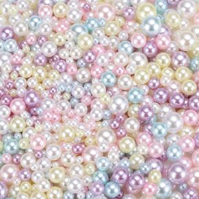 uxcell 800Pcs Faux Pearl for Crafting, 3-8mm No Hole ABS Round Pearls for Vase Fillers, Jewelry Making, Vase Filler, Cosmetic Boxes, DIY Parts, Table Scatter, Home Decoration, Multicolor