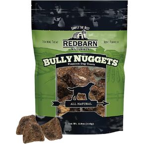 Redbarn All-Natural Bully Nuggets Healthy Dog Training Treat Bites - Grain-Free Beef Lung Made in USA for Small Medium Large Breeds - Nutritious Soft Real Meat Chew Snacks - 3.9 oz Bag