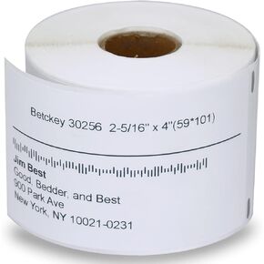 Betckey - Dymo 30256 متوافقة (2-5/16 "× 4" قابلة للإزالة) ملصقات الشحن - متوافقة مع طابعات سطح المكتب Rollo و Dymo Labelwriter 450 و 4XL وحمار وحشي [1 لفات/300 ملصقات] in Kuwait