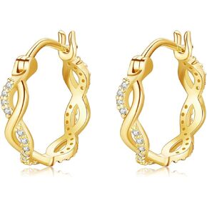 14k Solid Gold Filigree Hoop Earrings Boho Oval Huggie Earrings for Women
