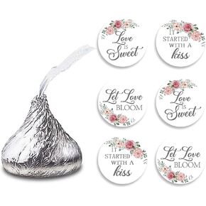 270 PCS Wedding Stickers,3 Design Self Adhesive Circle Label Stickers, Wedding Envelope Seals Candy Stickers,Wedding Party Chocolate Stickers.(FJ-t07)