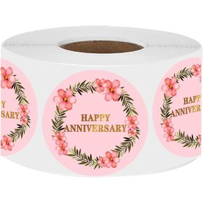 2 Inch Anniversary Party Favor Stickers,Happy Anniversary Labels for Wedding & Birthday Decorations,500 Pcs