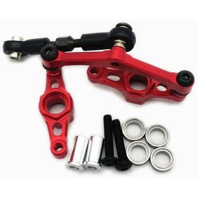 Aluminum Steering Assembly with Bearings and Links Tie Rod Red for Tamiya TT02