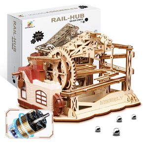 3D Wooden Puzzles for Adults, Electric Marble Run Mechanical Gear Drive System, DIY Creative Ornaments and Furniture Decoration, Suitable for Every 3D Puzzle Fans