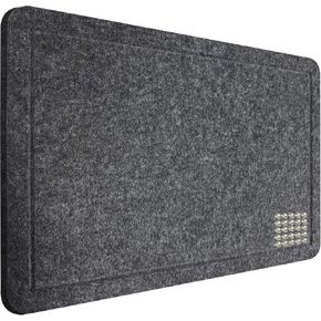 Bulletin Board, 24 x 16 Inches Foldable Decorative Felt Pin Board with 25 Pcs Push Pins to Display Photos, Notes, Poetry, Suitable for School, Home, Office, Wall, Refrigerator, Cabinet - Grey