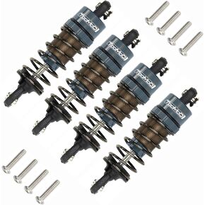 1/10 62MM RC Oil filled Shock Absorbers kit for Tamiya TT-01 TT-02 / Hyper Go 1/14 H14BM 14209 / Losi v100 Upgrades Replace Parts (Red)