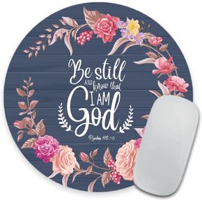 I can do All Things Through Christ who Strengthens Me Bible Verse Scripture Quote Round Mouse Pad, Philippians 4-13 Mouse Pads