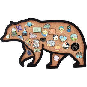 BENECREAT Bear Pin Board, Bulletin Display Board with Black Frame, Pin Board for Lapel Pin Enamel Pin Brooch Display and Storage