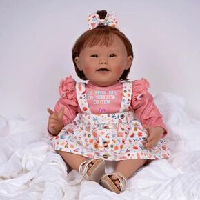 Paradise Galleries Realistic Reborn Toddler Baby Down Syndrome Awareness 21 Inch Doll Lifelike Rooted Hair 6-Piece Gift Set for Ages 3 and up - Gigi