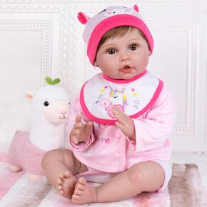 Aori Lifelike Reborn Baby Dolls - 22 inches Realistic Weighted Newborn Girl Dolls, Great Gift Set for Kids 3+, Pre-Parents, Grand-Parents, Collectors
