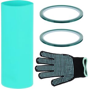 PATIKIL Silicone Sublimation Tumblers Sleeve Kit, Heat Resistant Seamless Tumblers Wrap for 20 Oz Sublimation Blank Cups with Glove, Tape, Green
