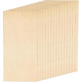 13 Pack Basswood Sheets for Crafts- Thin Plywood Wood Sheets - Balsa Wood Sheets -Unfinished Wood Boards for Laser Cutting,Painting,Wood Engraving,Wood Burning and CNC Cutting (4"x8"x2mm)