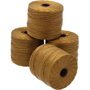 The Beadsmith S-Lon Bead Cord – .5 mm Twisted Nylon Cord for Stringing, 4 Spools, Natural Color, TEX210, 77 Yards per Spool