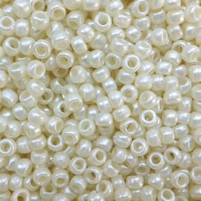 Vanilla Ceam Pearl Crow Pony Beads Made in USA 6x9mm, B07772