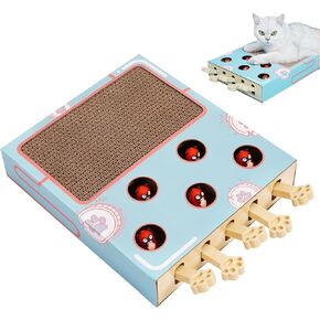 قم بإضاءة قطة خلد ، Whack-A-Mole 3-in-1 Cat Post و Toy ، لعبة خدش Cat Toy