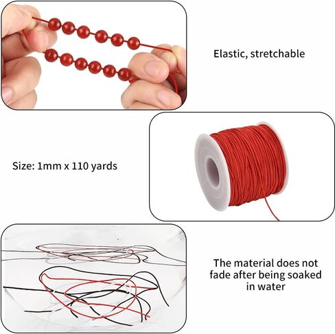 TONIFUL 1mm x 110 Yards White Elastic String for Bracelet Jewelry Making, Stretchy Cord for Bracelets, Rattail Macrame Necklaces Bulk Beading Thread Kumihimo in Kuwait