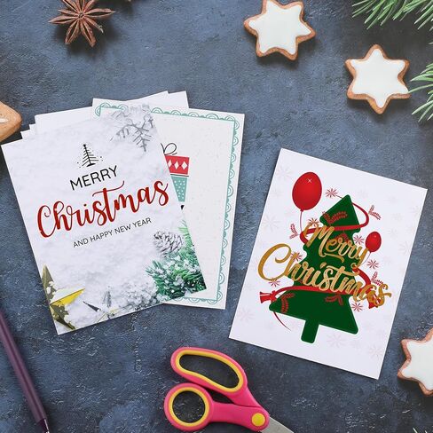 Maxgear Postcards Postcards Flant Distrable Cards Paper ، شكرًا لك على بطاقة Laser و INKJET ، البطاقات المثقبة للوزن الثقيل ، 4 بطاقات/ورقة قابلة للطباعة ، 100 بطاقات هدايا عيد الميلاد ، 4.25 "× 5.5" (3380) in Kuwait