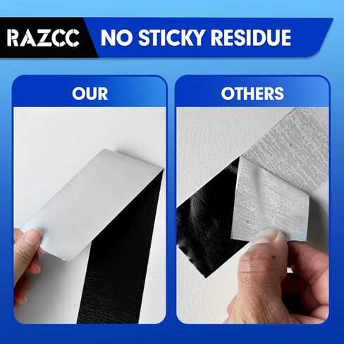 Duct Tape, 6 Rolls Black Duct Tape,Heavy Duty, Flexible, No Residue, All-Weather and Tear by Hand, 30 Yard x 2 Inch Per Roll - Bulk Value for Indoor & Outdoor Repairs, Industrial Use in Saudi Arabia