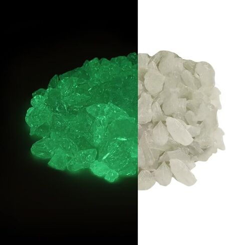 10LB Glow in The Dark Glass - 0.7-1.1" Natural Glow Glass Pebbles for Outdoor Garden Landscaping Walkway & Indoor Decorative Glowing Glass for Aquarium Fish Tank Halloween Decor DIY Green in Saudi Arabia