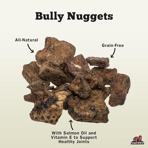 Redbarn All-Natural Bully Nuggets Healthy Dog Training Treat Bites - Grain-Free Beef Lung Made in USA for Small Medium Large Breeds - Nutritious Soft Real Meat Chew Snacks - 3.9 oz Bag in Saudi Arabia