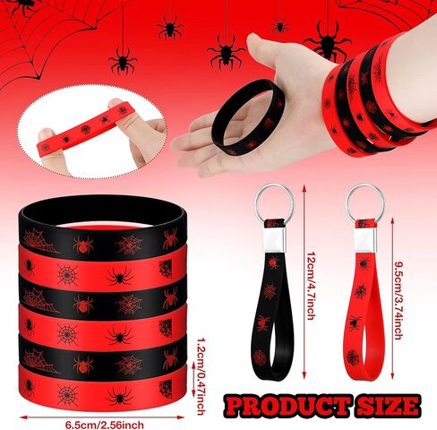 Lothee 32 Pieces Spider Web Birthday Party Decoration Set Spider Web Drawstring Bags Funny Travel Sack Backpack Rubber Bracelets Wristlet Keychain for Birthday Party Supplies Favors (Fresh Style) in Saudi Arabia