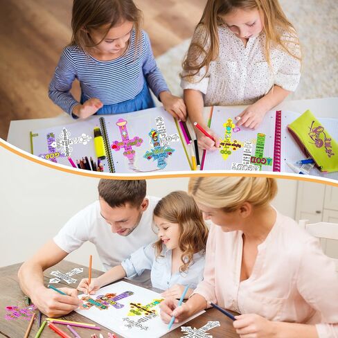 CY2SIDE 80PCS Color Your Own Easter He is R Cross Make Your Own Resurrection of Jesus Cross Ornaments for Kids Magic Art Making Kit DIY Christian Religious Sunday School Crafts for Kid Home Activities in Saudi Arabia