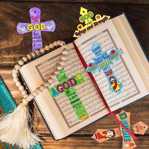 CY2SIDE 80PCS Color Your Own Easter He is R Cross Make Your Own Resurrection of Jesus Cross Ornaments for Kids Magic Art Making Kit DIY Christian Religious Sunday School Crafts for Kid Home Activities in Saudi Arabia