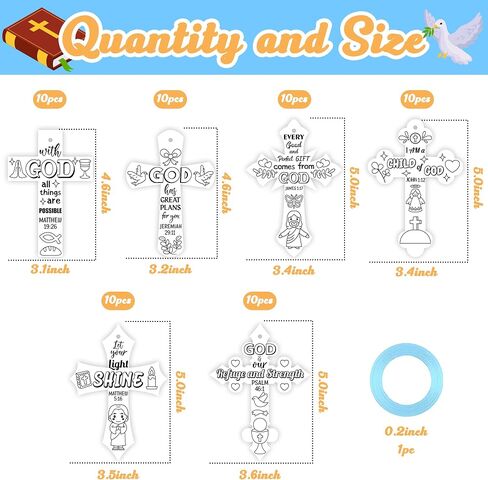 CY2SIDE 80PCS Color Your Own Easter He is R Cross Make Your Own Resurrection of Jesus Cross Ornaments for Kids Magic Art Making Kit DIY Christian Religious Sunday School Crafts for Kid Home Activities in Saudi Arabia