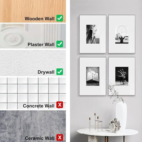 Picture Hangers, 120pcs Picture Hooks with Nails, FUZANWJ Picture Hanging kit, Wall Hangers, Wall Hanging Kit for Drywall/Wooden Wall, Holds 10-50 lbs in Kuwait